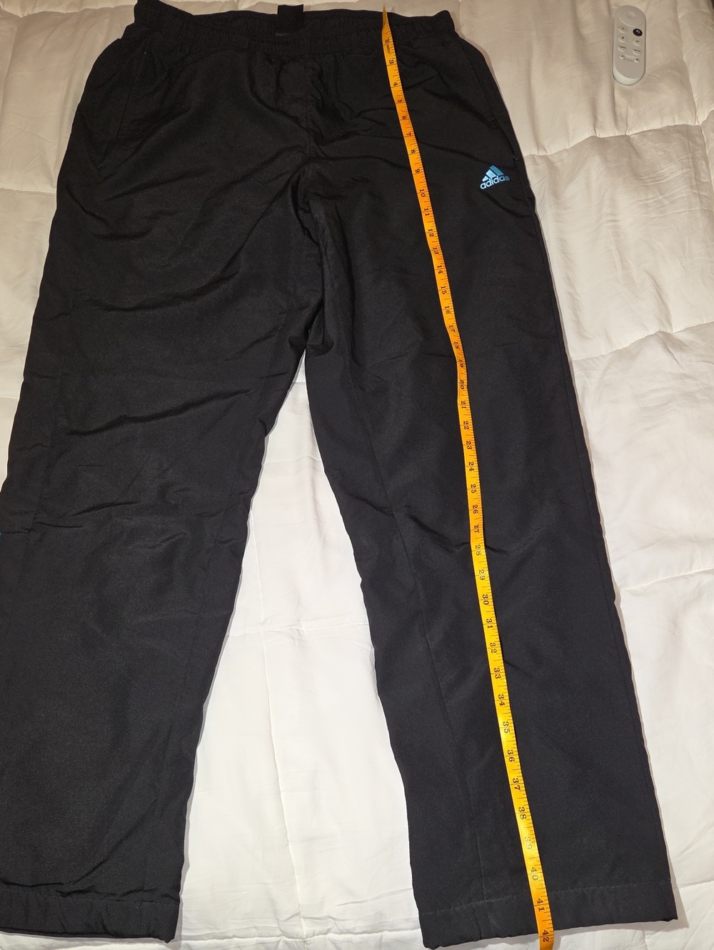 adidas Black Track Joggers with Blue Logo